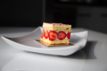 Fraisier, cake with strawberries