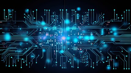 Vibrant circuit board abstract: colorful high-tech background illustration.

