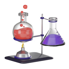 Laboratory Essentials of Heated Flask and Bunsen Burner