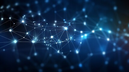 Dynamic connectivity: abstract digital technology background with interconnecting dots and lines for network communication.

