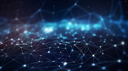 Dynamic connectivity: abstract digital technology background with interconnecting dots and lines for network communication.

