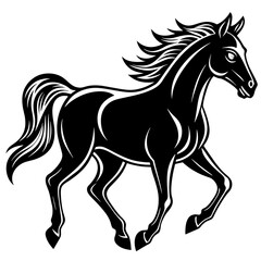 horse silhouette isolated on a white background 