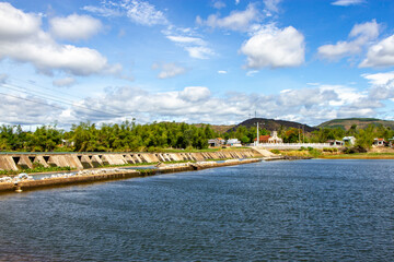 Tam Giang Dam in Tuy An District, Phu Yen. Tam Giang Dam Is A Famous Place With Beautiful Landscape.