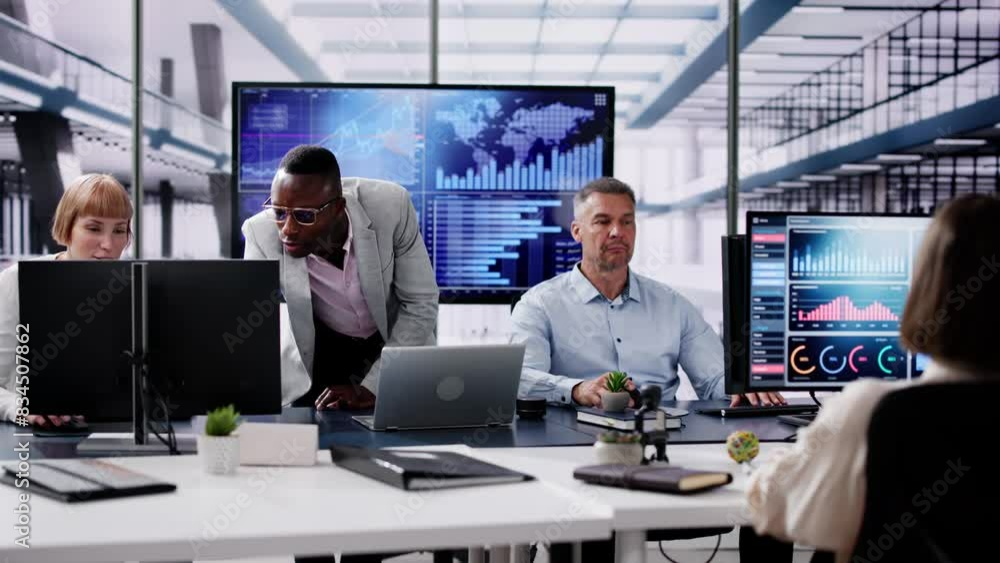 Poster Analysts Using Performance Dashboard On Screens