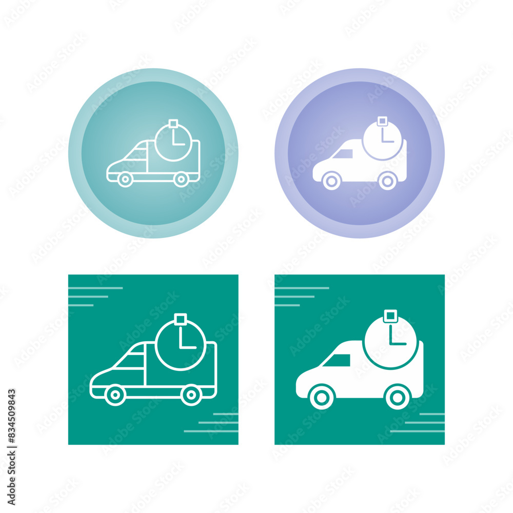 Sticker time based delivery vector icon