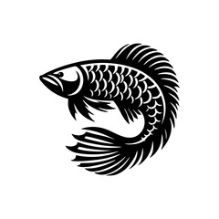 Obraz premium Arowana logo icon. Arowana fish logo vector illustration design