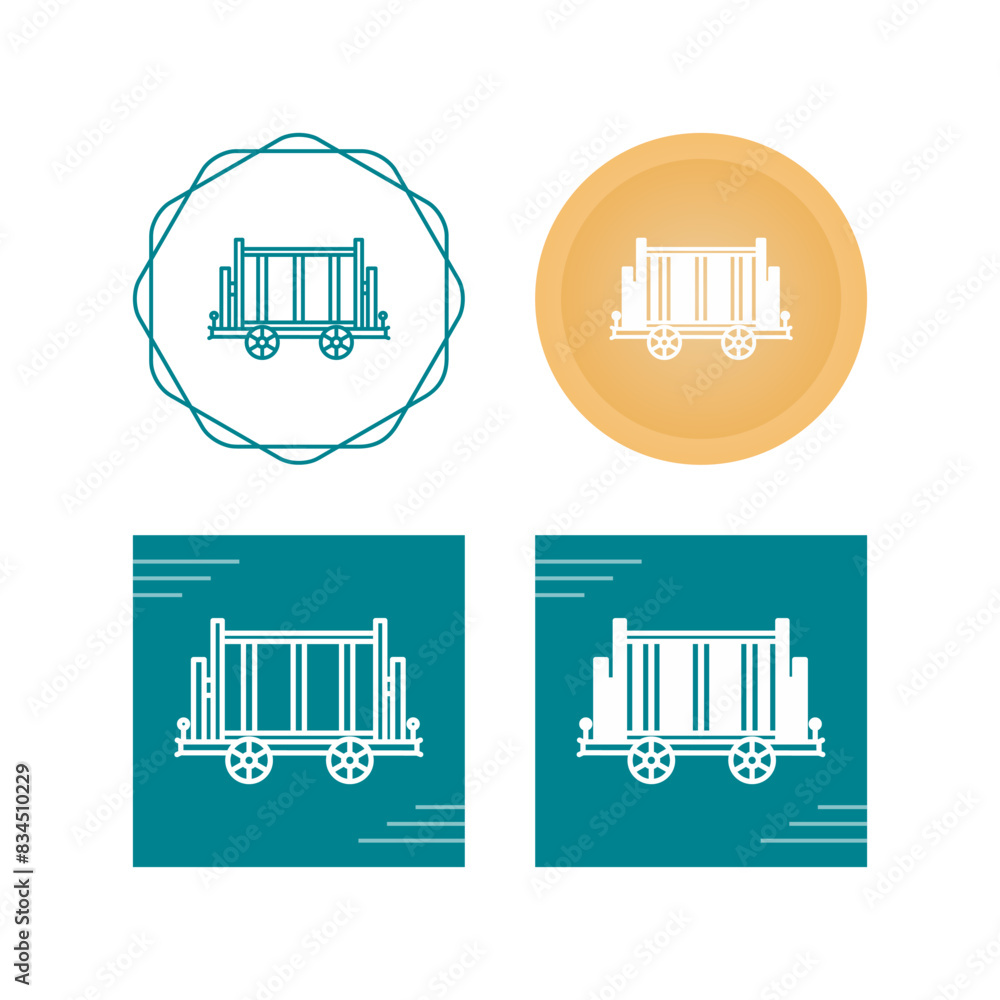 Sticker Trolley Vector Icon