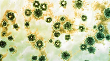 Virus. Abstract vector 3d viral microbe isolated on blue background. Allergy bacteria, medical healthcare, microbiology concept.