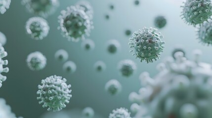 Virus. Abstract vector 3d viral microbe isolated on blue background. Allergy bacteria, medical healthcare, microbiology concept.