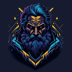 Fototapeta premium Zeus, radiant deity of Olympus, wielding lightning with power.