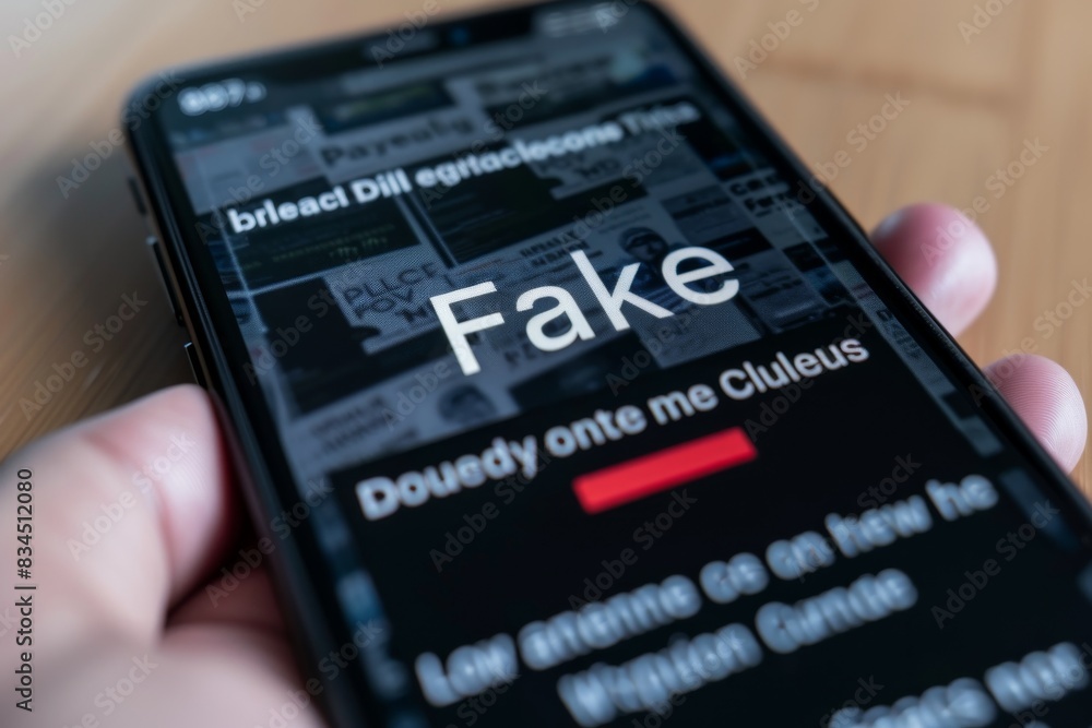 Poster close-up of a smartphone screen displaying the word 