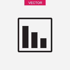 Poll line icon, graph outline vector simple flat illustration on white background..eps