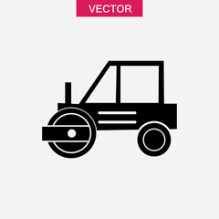Road roller icon vector,simple illustration on white background..eps