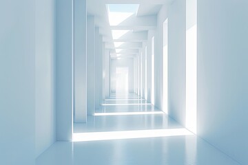 Obraz premium Clean and airy minimalistic architectural background banner with simple geometric designs and abundant natural light