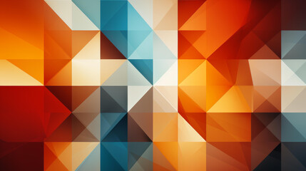 Obraz premium Modern abstract checkered design with vibrant colors and intricate geometric shapes in a flat textured illustration.