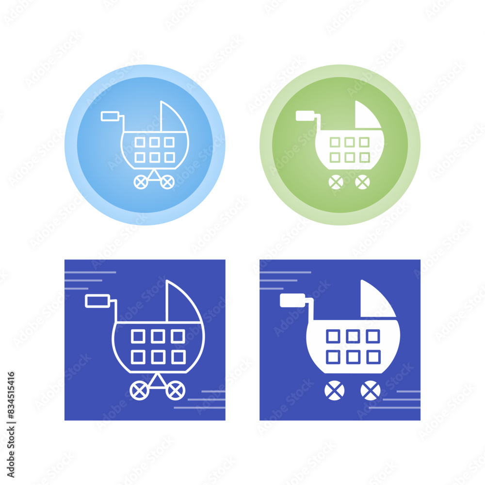 Sticker Stroller Vector Icon