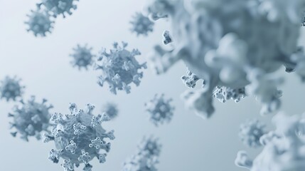 Virus. Abstract  3d virus microbe isolated on blue background. Allergy bacteria, medical healthcare, microbiology concept.