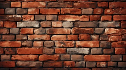 Obraz premium Detailed flat illustration of a classic brick wall texture with realistic red bricks and high definition quality.