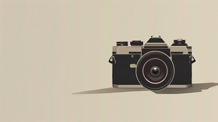 Fototapeta premium Minimalist Camera Vector Design for Photography Professionals