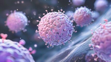 Virus. Abstract  3d virus microbe isolated on blue background. Allergy bacteria, medical healthcare, microbiology concept.