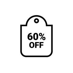 60 Percent sale badge template