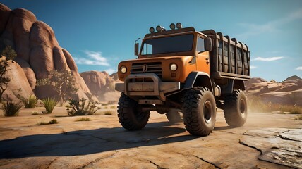 Obraz premium truck in the desert