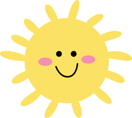 hand drawn funny cute sun icon