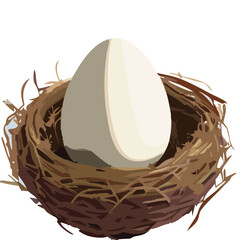 Vector egg on nest