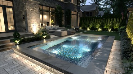 A swimming pool is a man-made structure designed for water-based activities and recreation. Typically filled with chlorinated water to maintain cleanliness, it can be found in various sizes and shapes