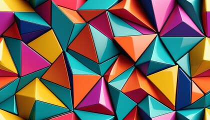 Fototapeta premium Colorful seamless overlapping geometric pattern