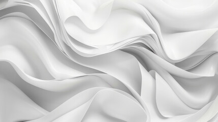 Obraz premium Soft, flowing white fabric with a dynamic and smooth texture, creating an abstract and artistic background.