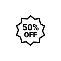 50 Percent sale badge template