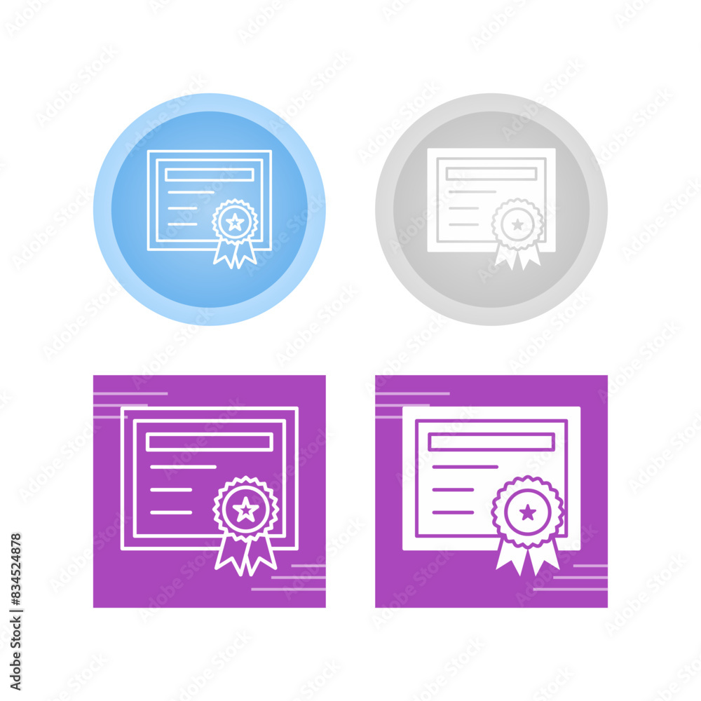 Sticker certificate vector icon