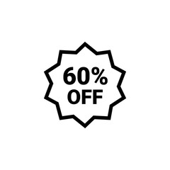 60 Percent sale badge template