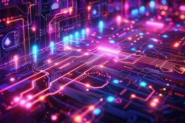 Fototapeta premium Cyber Security Data Transfer illustration created with Generative AI