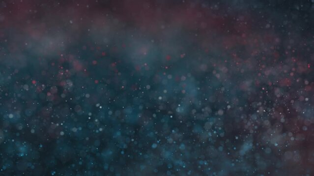 Blue red blurred dots random fly loop animation background.