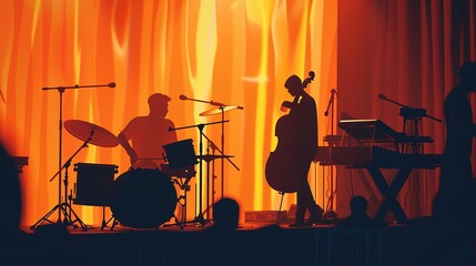 Fototapeta premium Cutout concert stage with musicians,