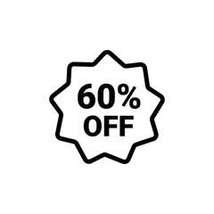 60 Percent sale badge template