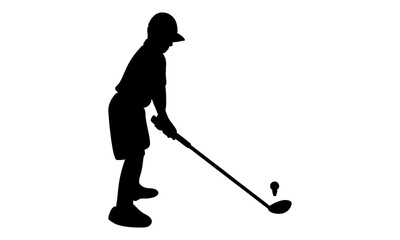 silhouette of Golf player vector illustration