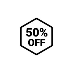 50 Percent sale badge template
