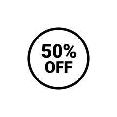 50 Percent sale badge template