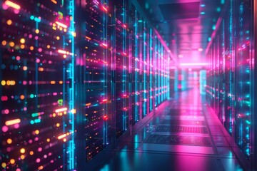 Fototapeta premium Cyber Security Data Transfer illustration created with Generative AI