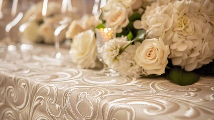 Ivory and Platinum Swirling Details: Illustrate a luxurious backdrop with soft ivory tones and delicate platinum swirls, creating a serene and sophisticated ambiance.