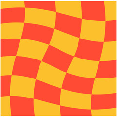 Groovy Checkered Background Element Illustration