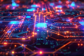 Obraz premium Cyber Security Data Transfer illustration created with Generative AI