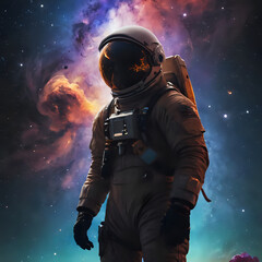 astronaut in space with a backpack and a backpack on his back