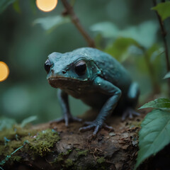 Naklejka premium a frog that is sitting on a tree branch
