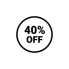 40 Percent sale badge template