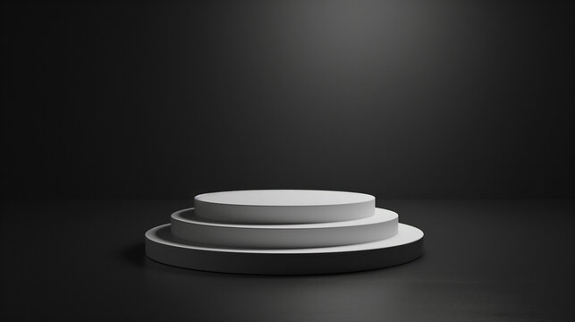 White podium zoetrope with dark black background, Ai generated Images