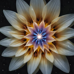 Fototapeta premium a flower with a blue center and yellow petals